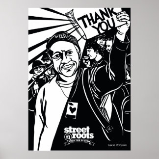 Street Roots Thank You cover - Nikki McClure art Poster
