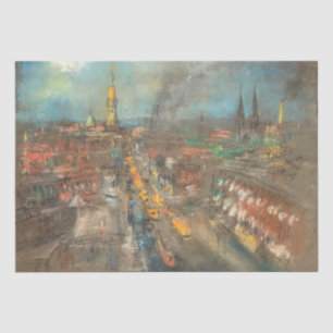 Street Scene in Indianapolis (by Glenn Henshaw) Tissue Paper