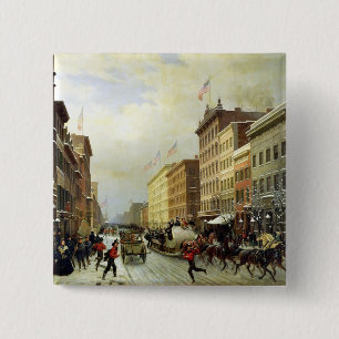 Street Scene in New York 15 Cm Square Badge