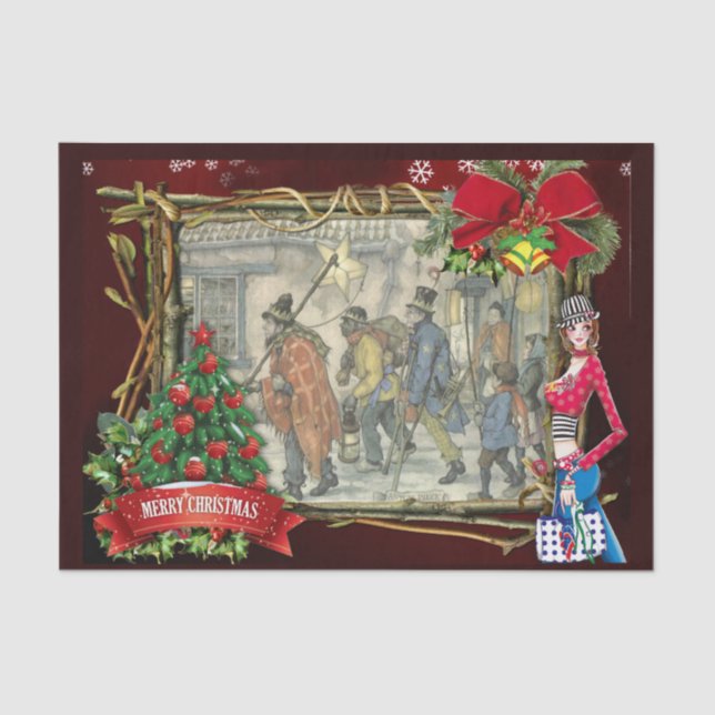 Street scene in Old Amsterdam  Tissue Paper (Front)