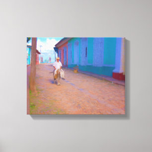 Street scene in Trinidad, Cuba  Canvas Print