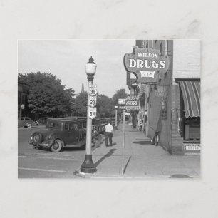 Street Scene Urbana, Ohio, 1938 Postcard