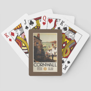 Street Scene with Two Men Working Railway Playing Cards