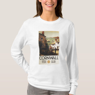 Street Scene with Two Men Working Railway T-Shirt
