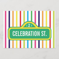 street sign primary colours rainbow modern party