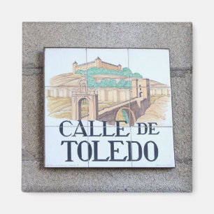 Street signs of Madrid Magnet