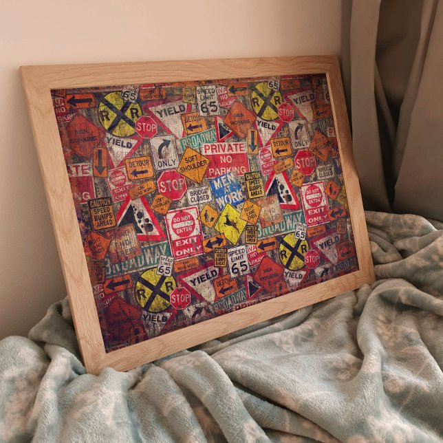 Street Signs Poster for Decoupage or Collage Paper (Use as a poster or with a decoupage project.)