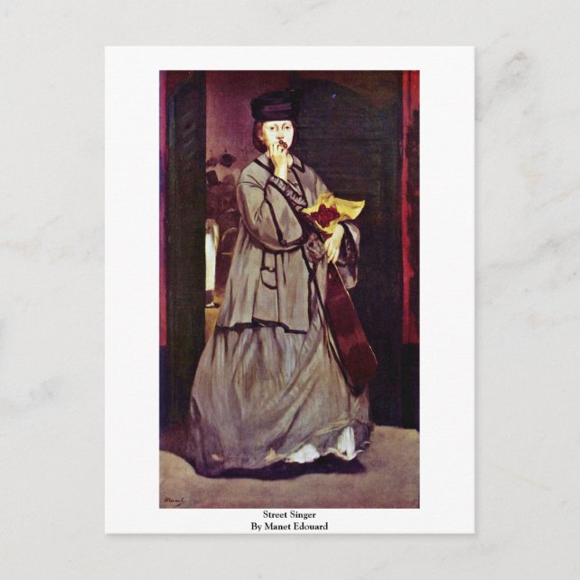 Street Singer By Manet Edouard Postcard (Front)
