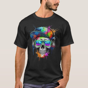 Street Soul Skull with Headphones Graffiti T-Shirt