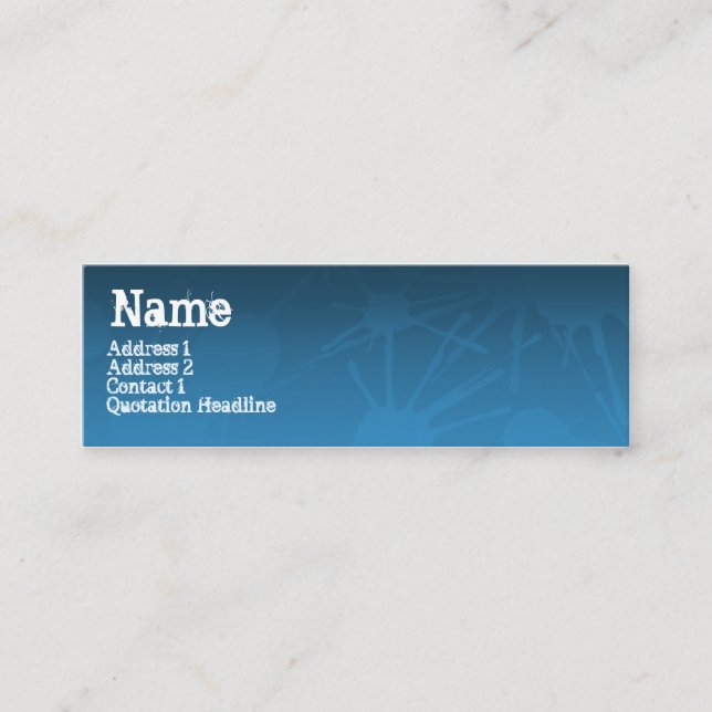 STREET SPLATTER blue Mini Business Card (Front)