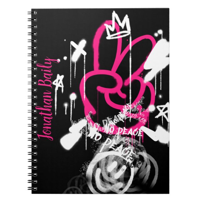 Street Spray Paint Graffiti No Peace Notebook (Front)