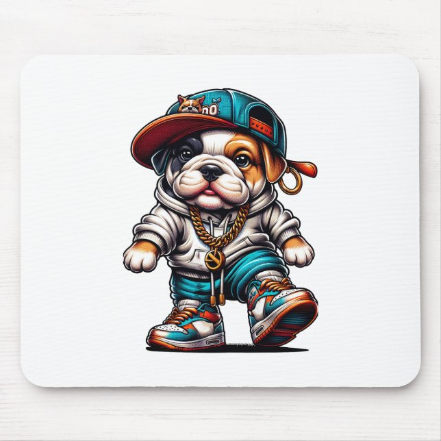 Street Style Bulldog Mouse Pad (Front)