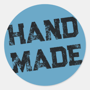 Street Style Distressed College Font Business Classic Round Sticker