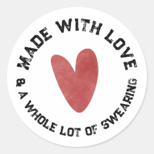 Street Style Distressed College Font Business  Classic Round Sticker