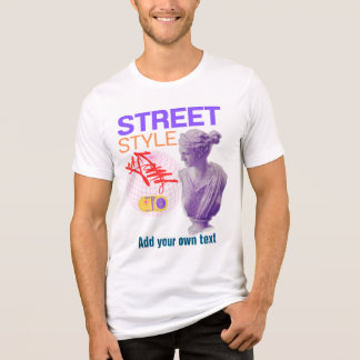 Street Style Esthetic T-Shirt with Glitch Art Tri-Blend Shirt