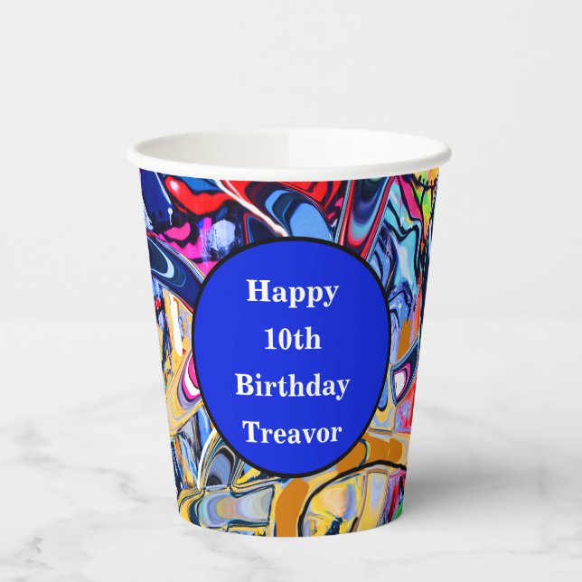 Street style graffiti print  paper cups (Left)