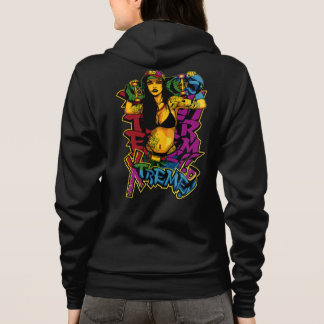 Street Style Tattooed Skateboarder Woman Hoodie