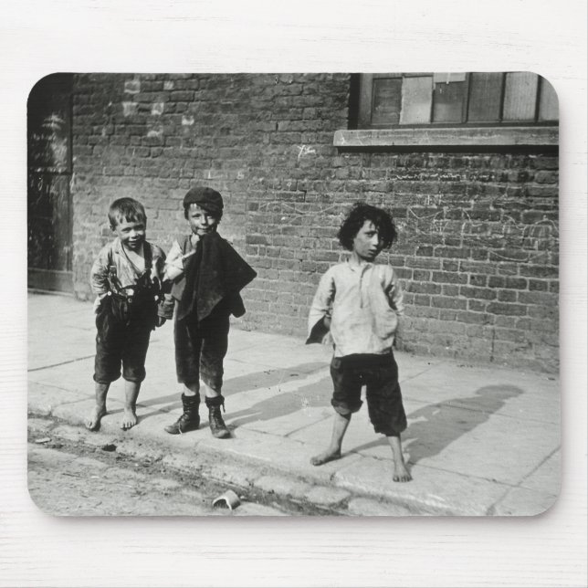 Street urchins in Lambeth (b/w photo) Mouse Pad (Front)