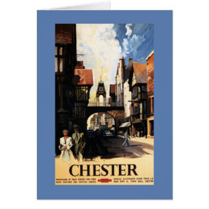 Street View with Couple & Tower Clock Rail