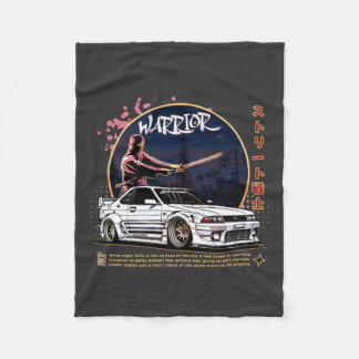 Street Warrior Samurai - Skyline Driver Fleece Blanket