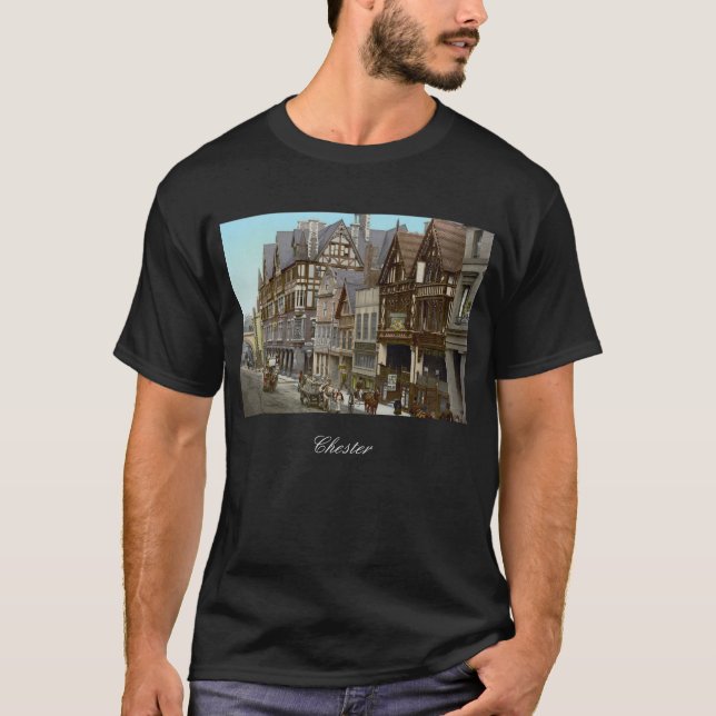 Streets of Chester, England (c. 1900) T-Shirt (Front)