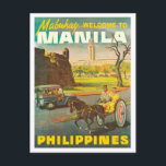 Streets of Manila, Philippines, vintage travel Postcard<br><div class="desc">Perfect image for your new print design. It could be a nice present or "final touch" for decorating home.</div>