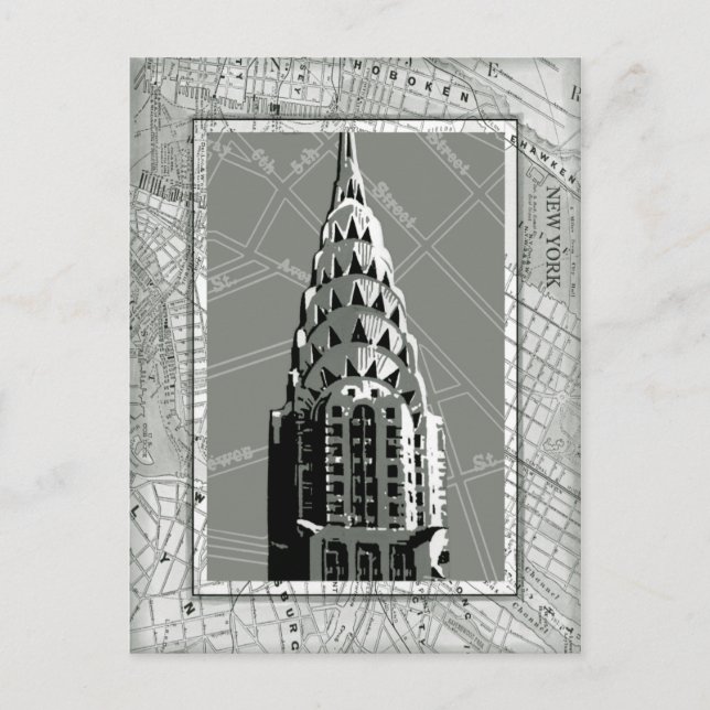 Streets of New York with Empire State Building Postcard (Front)