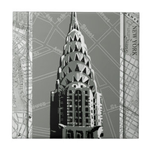 Streets of New York with Empire State Building Tile