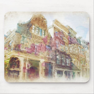 Streets of Old Amsterdam Mouse Pad