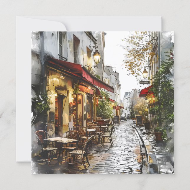 Streets Of Paris Blank Card (Front)
