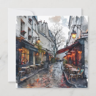 Streets Of Paris Blank Card