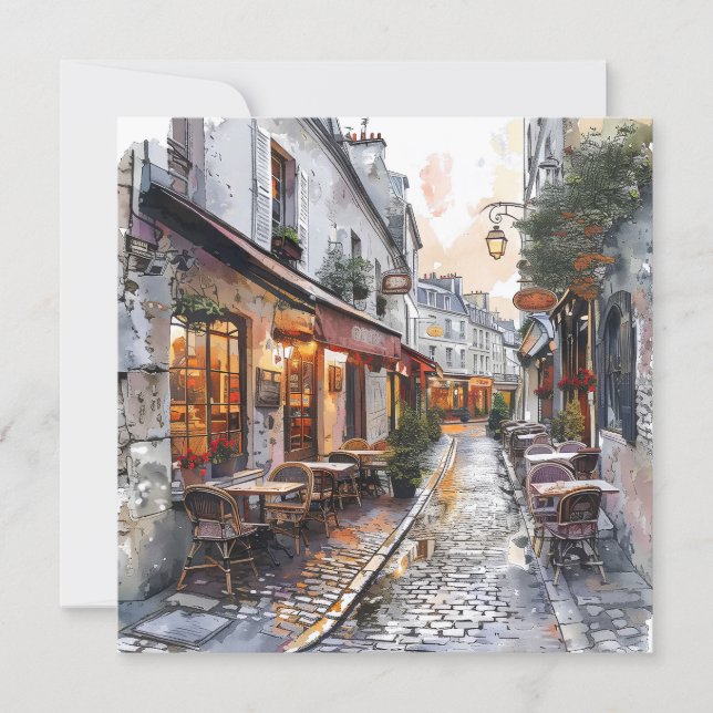 Streets Of Paris Blank Card (Front)