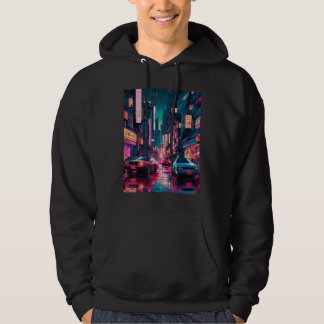 Streets of Tokyo Japan Night Scene With Lights - V Hoodie