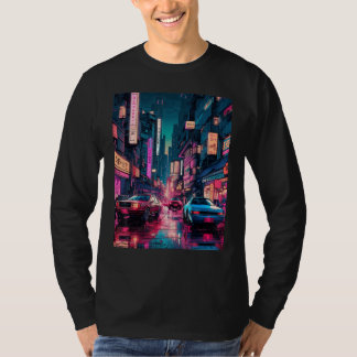 Streets of Tokyo Japan Night Scene With Lights - V T-Shirt