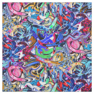 Streetstyle graffiti print fabric