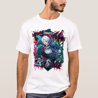 Streetwear Anime Fusion: "Streedy" Urban Style T-Shirt