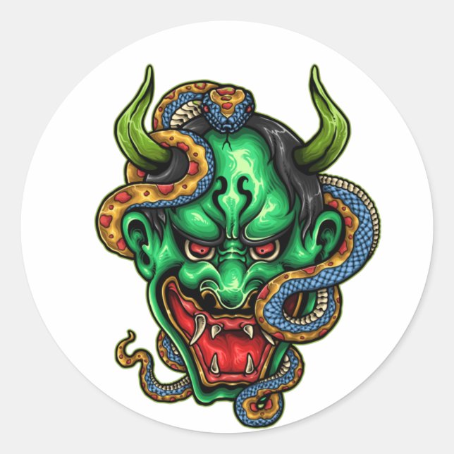 Streetwear Green Dragon Tattoo Classic Round Sticker (Front)