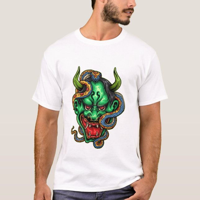 Streetwear Green Dragon Tattoo T-Shirt (Front)