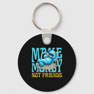 Streetwear Retro Matching Gamma Blue Make Money No Key Ring