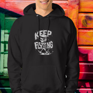 Streetwear Skeleton Suitcase Keep Flying Travel Hoodie