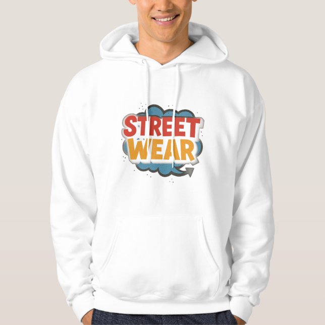 Streetwear Vibes – Bold Urban Graphic Design Hoodie (Front)