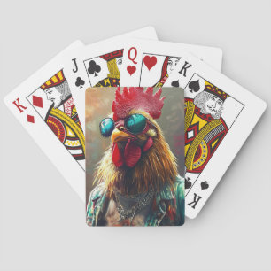 Streetwise Punk Rooster Playing Cards