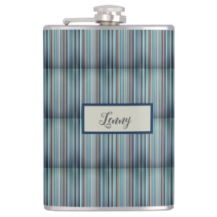 Streifenmuster blau grau hip flask