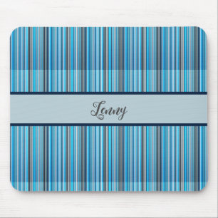 Streifenmuster blau grau mouse pad