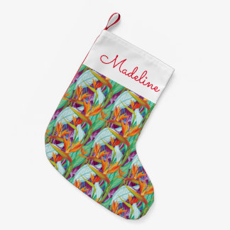 Strelitzia Pattern | Add Your Name Small Christmas Stocking