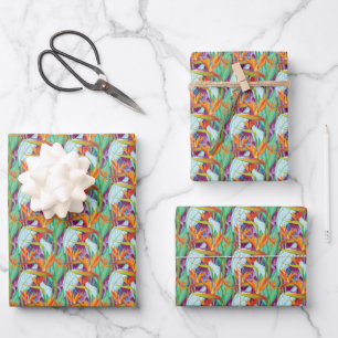 Strelitzia Pattern Wrapping Paper Sheet