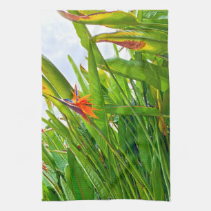 Strelitzia Reginae & Leaves Tea Towel