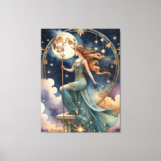 strenght or fortitude - painting tarot inspired canvas print (Front)
