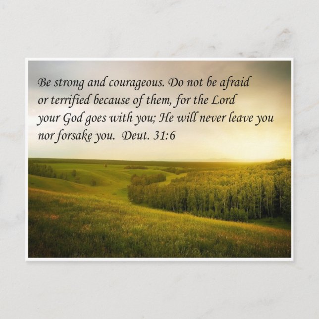 Strength and Courage Bible Verse Postcard (Front)