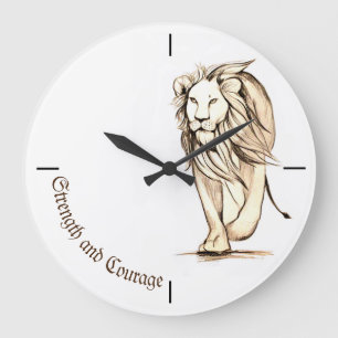 Strength and Courage Large Clock